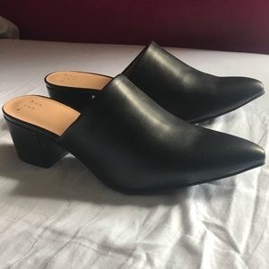 New, never been worn, block heel mules